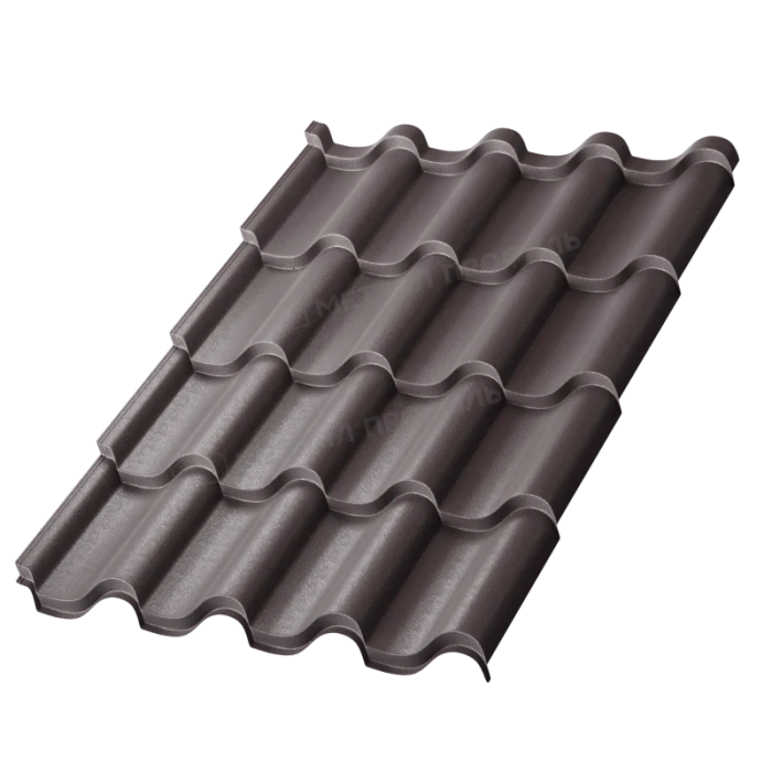 Металлочерепица Металл-Профиль Монтерроса-SL 0,5 VikingMP® E RAL 8019 Серо-коричневый