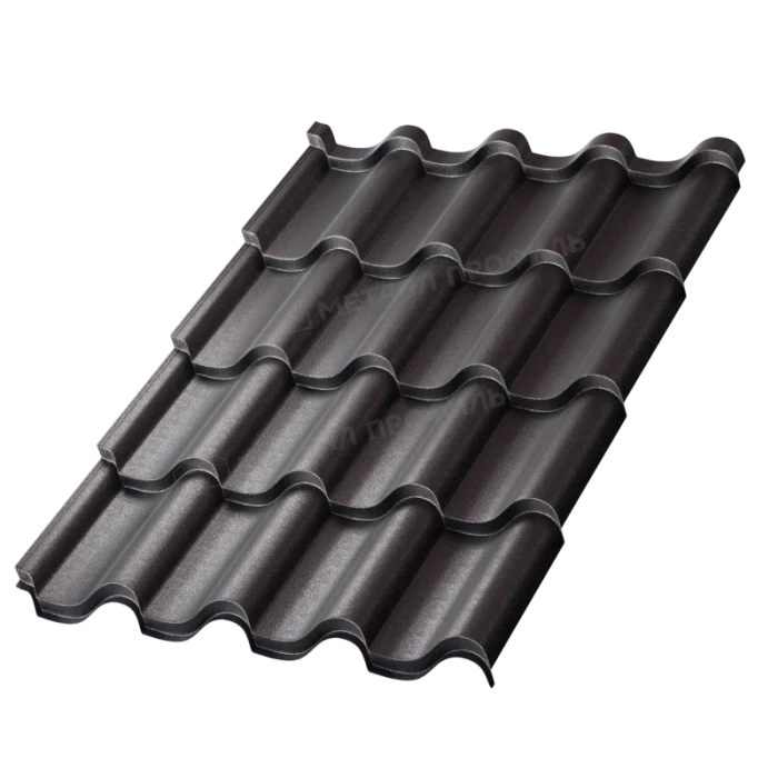 Металлочерепица Металл-Профиль Монтерроса-XL 0,45 VikingMP® RAL 9005 Черный темный